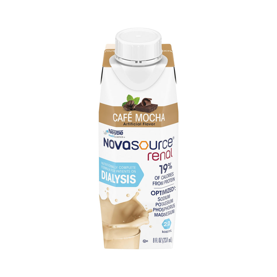 Novasource Renal Caf Mocha Nutritionally Complete Formula for Patients on Dialysis, 8-ounce carton-Oral Supplement Novasource Renal Caf Mocha Flavor Liquid 8 oz. Carton