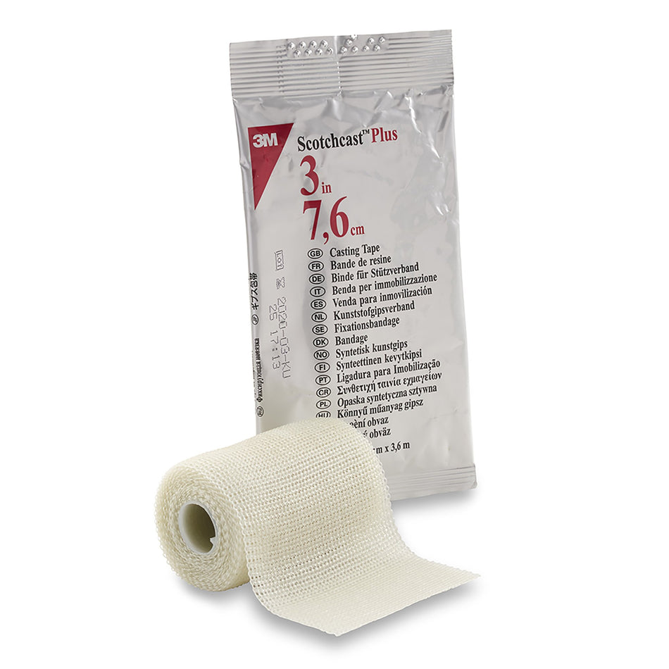 3M Scotchcast Plus White Cast Tape, 3 Inch x 4 Yard-Cast Tape 3M Scotchcast Plus 3 Inch X 12 Foot Fiberglass / Resin White