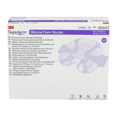 3M Tegaderm Silicone Foam Dressing, 6 x 6-3/4 Inch Sacral-Foam Dressing 3M Tegaderm 6 X 6-3/4 Inch With Border Film Backing Silicone Adhesive Sacral Sterile