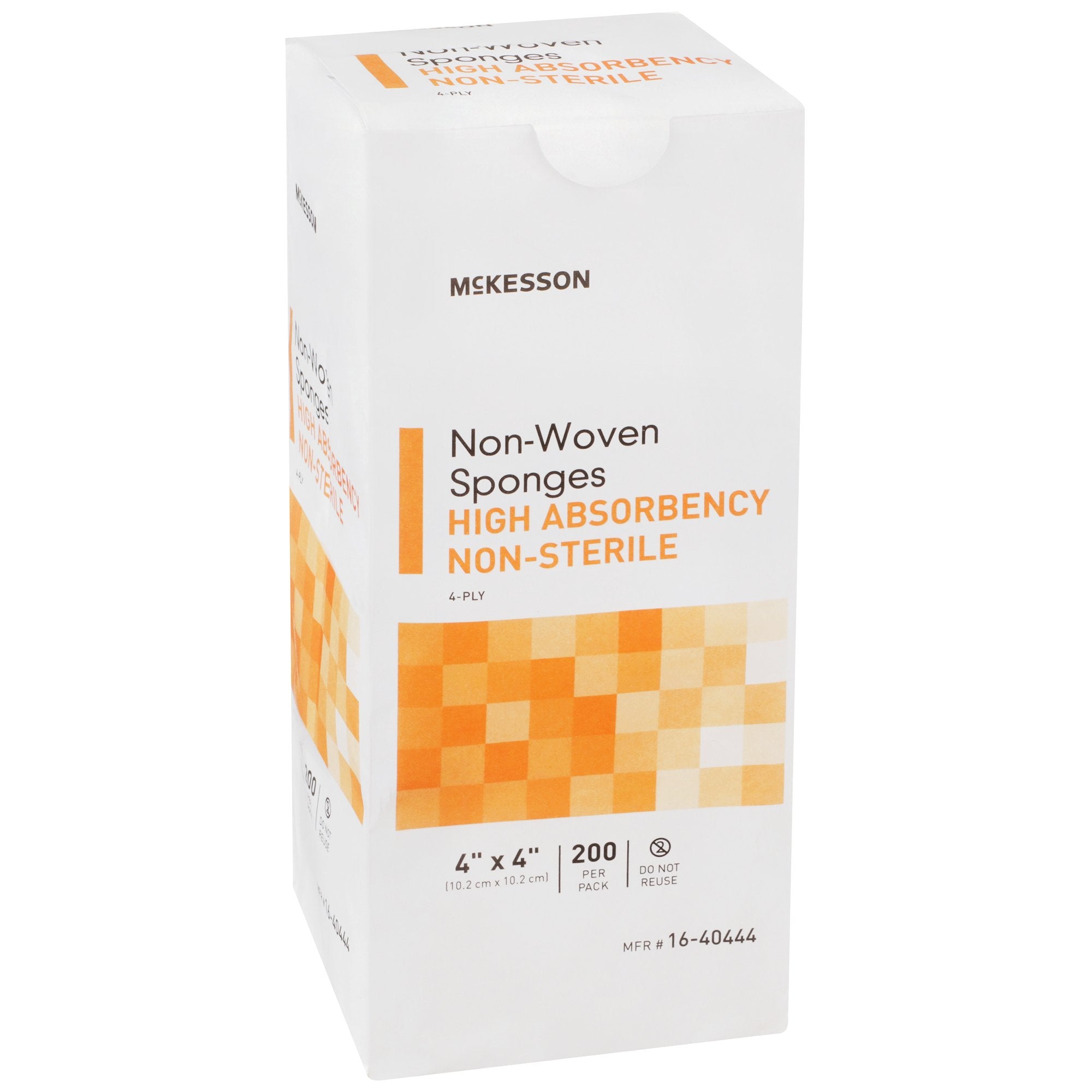 McKesson Nonwoven Sponge, 4 x 4 Inch, 4-Ply-Nonwoven Sponge McKesson 4 X 4 Inch 4-Ply NonSterile 200 per Pack