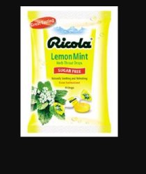 Ricola Herb Throat Drops Lemon Mint-Cold and Cough Relief Ricola Sugar-Free 1.1 mg Strength Lozenge 19 per Bag