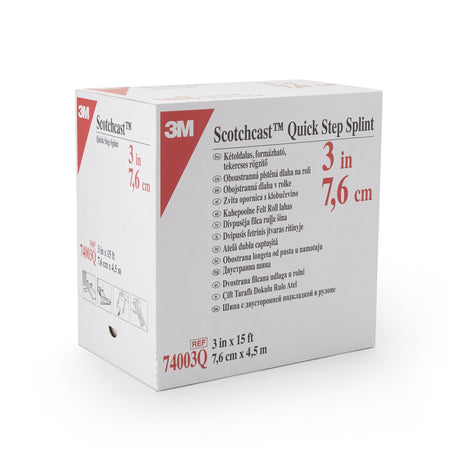 3M Scotchcast Splint, Fiberglass, White-Padded Splint Roll 3M Scotchcast Quick Step Double Sided Felt 3 Inch X 15 Foot Felt / Fiberglass White