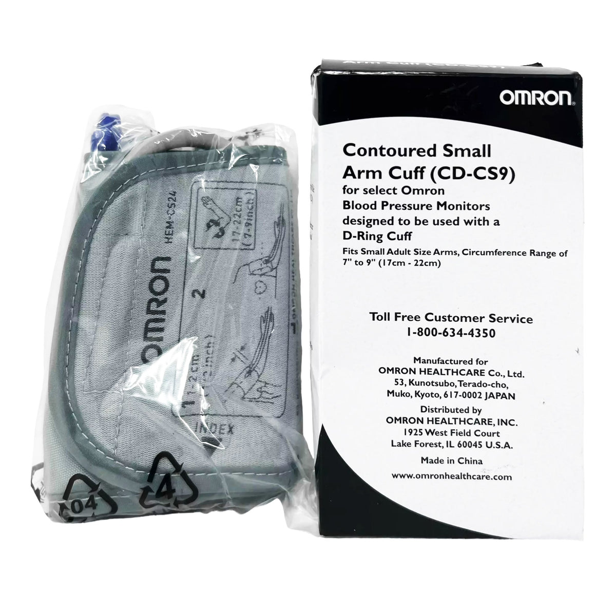 Omron Blood Pressure Cuff-Reusable Blood Pressure Cuff Omron 17 to 22.8 cm Arm Nylon Cuff Small Cuff