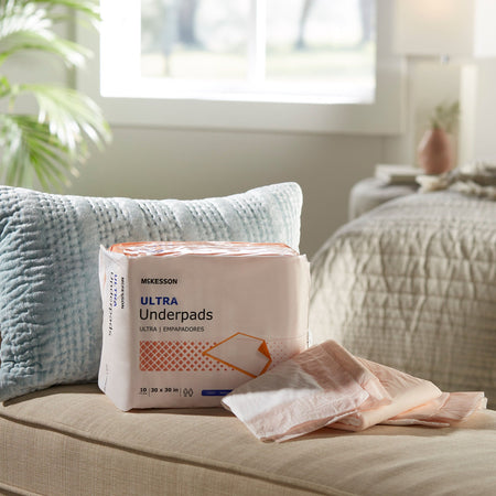 McKesson Ultra Heavy Absorbency Underpad, 30 x 30 Inch - Incontinence>Underpads - McKesson Brand