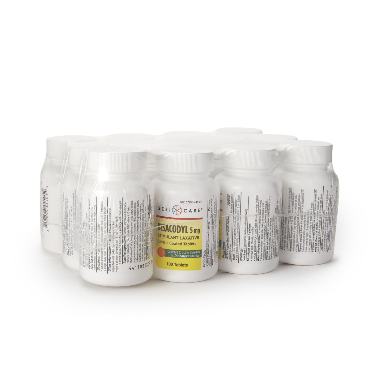 Geri-Care Bisacodyl Laxative-Laxative Geri-Care Tablet 100 per Bottle 5 mg Strength Bisacodyl USP