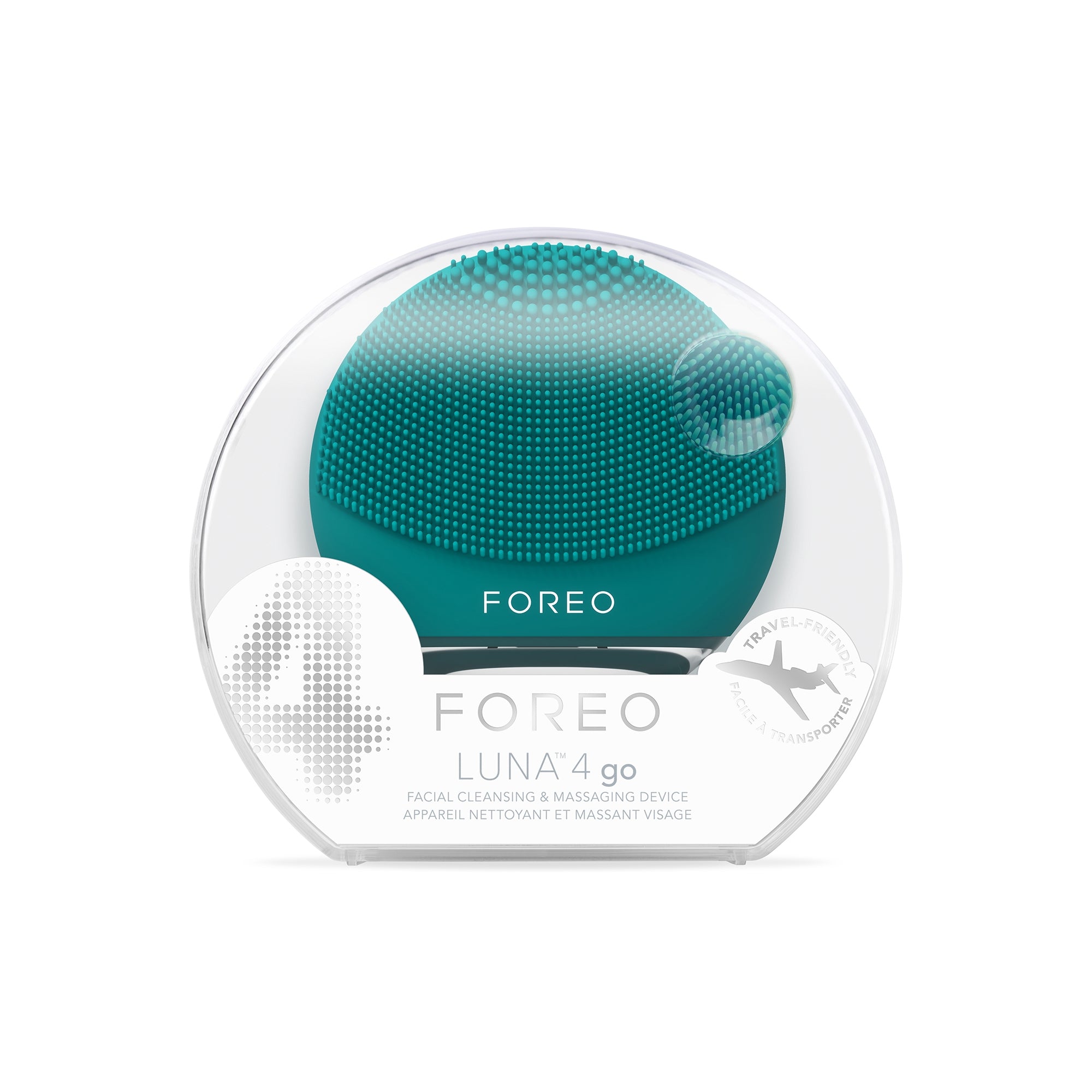 LUNA 4 go Portable Facial Cleansing Device, Evergreen-Travel Facial Cleansing Brush and Massage Device LUNA 4 go