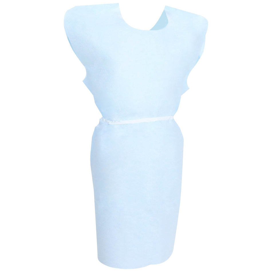 McKesson Patient Exam Gown, One Size Fits Most, Blue-Patient Exam Gown McKesson One Size Fits Most Blue Disposable