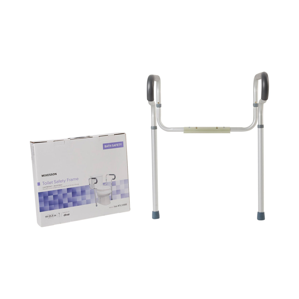 McKesson Toilet Safety Rail, Gray Aluminum - Ambulatory Equipment>Safety and Grab Bars - McKesson Brand