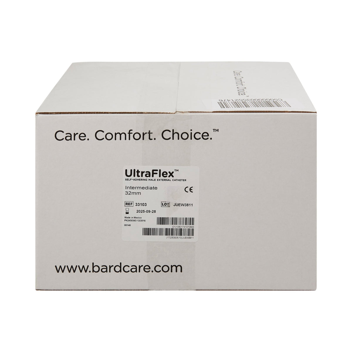 Bard UltraFlex Male External Catheter, Intermediate-Male External Catheter UltraFlex Self-Adhesive Seal Silicone Intermediate