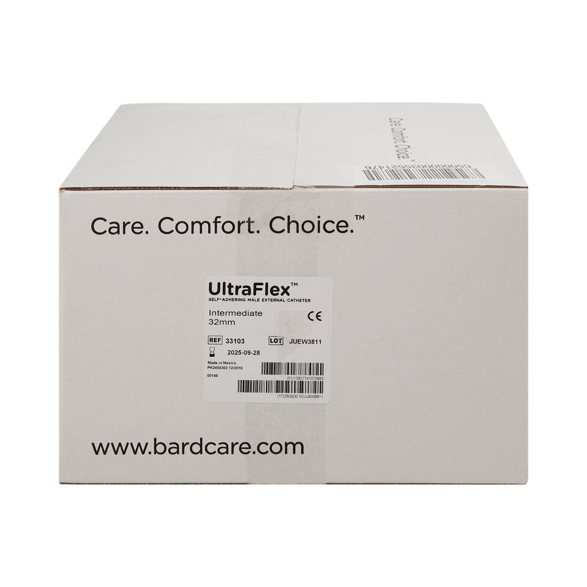 Bard UltraFlex Male External Catheter, Intermediate-Male External Catheter UltraFlex Self-Adhesive Seal Silicone Intermediate