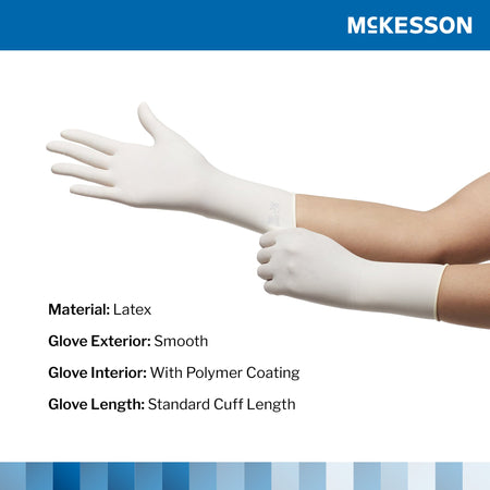 McKesson Perry Performance Plus Surgical Glove, Size 6.5, Cream-Surgical Glove McKesson Perry Size 6.5 Sterile Latex Standard Cuff Length Smooth Cream Not Chemo Approved