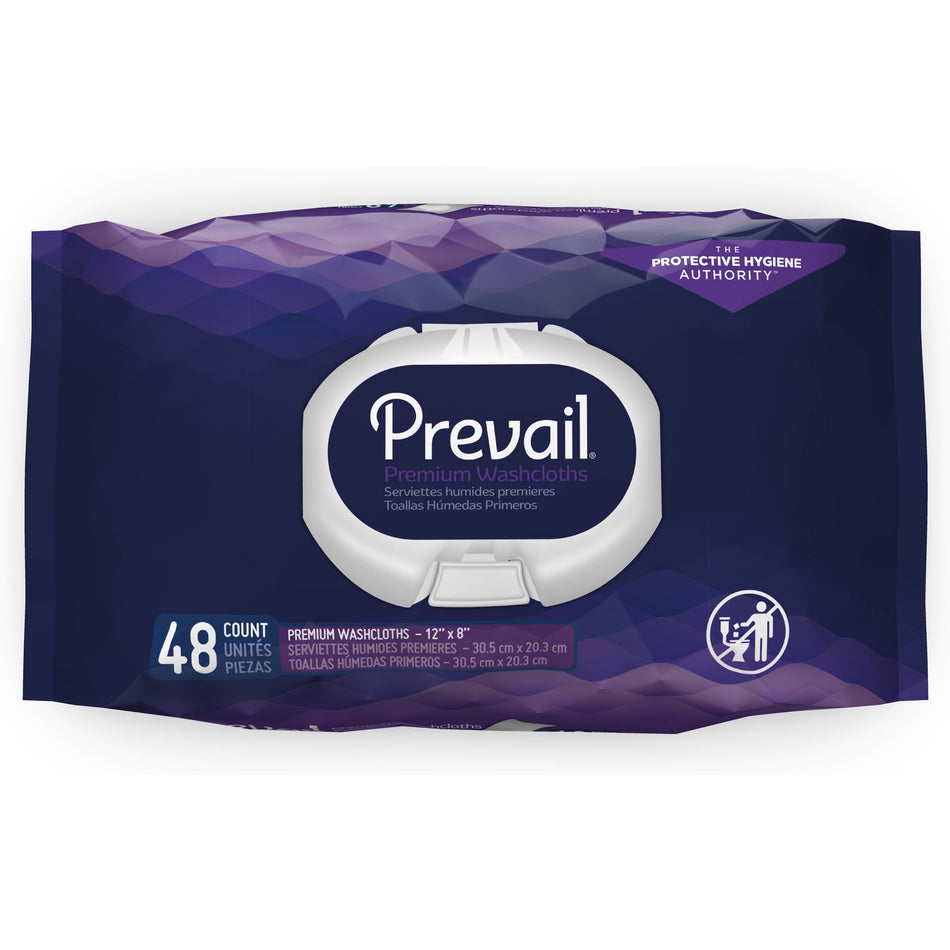 Prevail Personal Wipe with Aloe and Vitamin E, 8 X 12 Inch-Personal Cleansing Wipe Prevail Soft Pack Scented 48 Count
