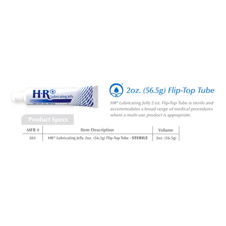 HR Lubricating Jelly, 2-ounce Tube-Lubricating Jelly HR 2 oz. Tube Sterile