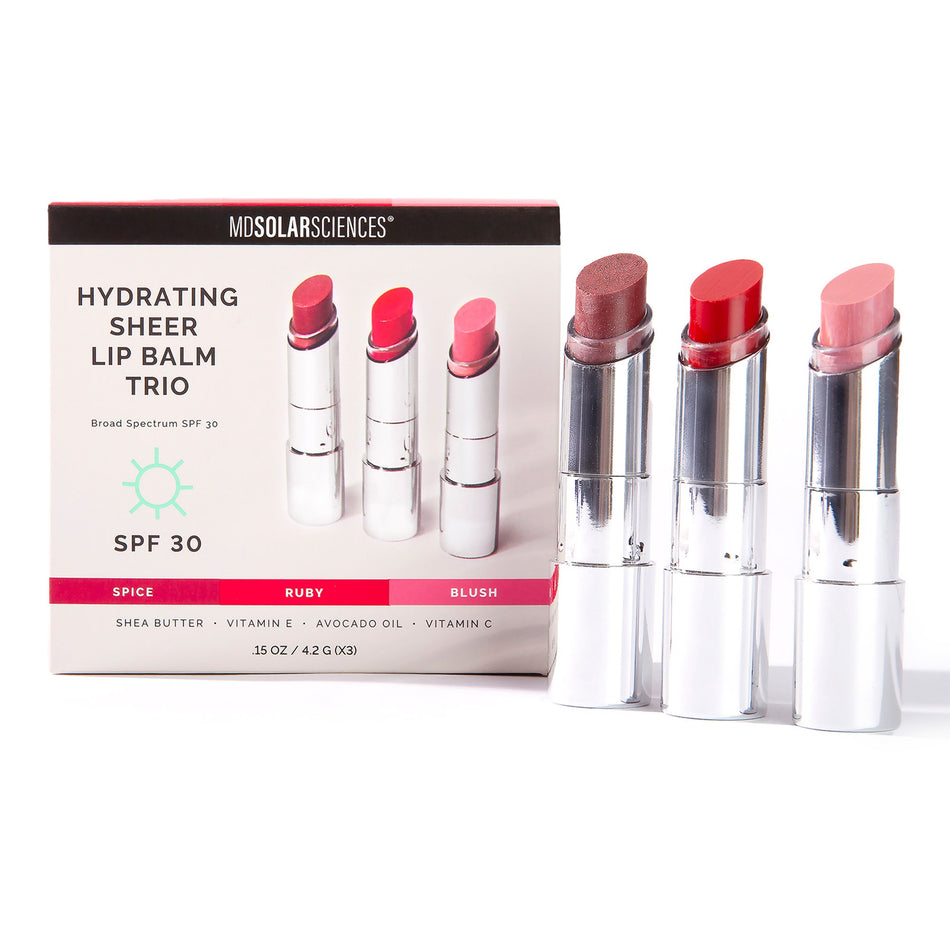 MDSolarSciences� Hydrating Sheer Lip Balm, Vivids Trio-Tinted Lip Balm Set MDSolarsciences� Hydrating Sheer 0.15 oz. Tube