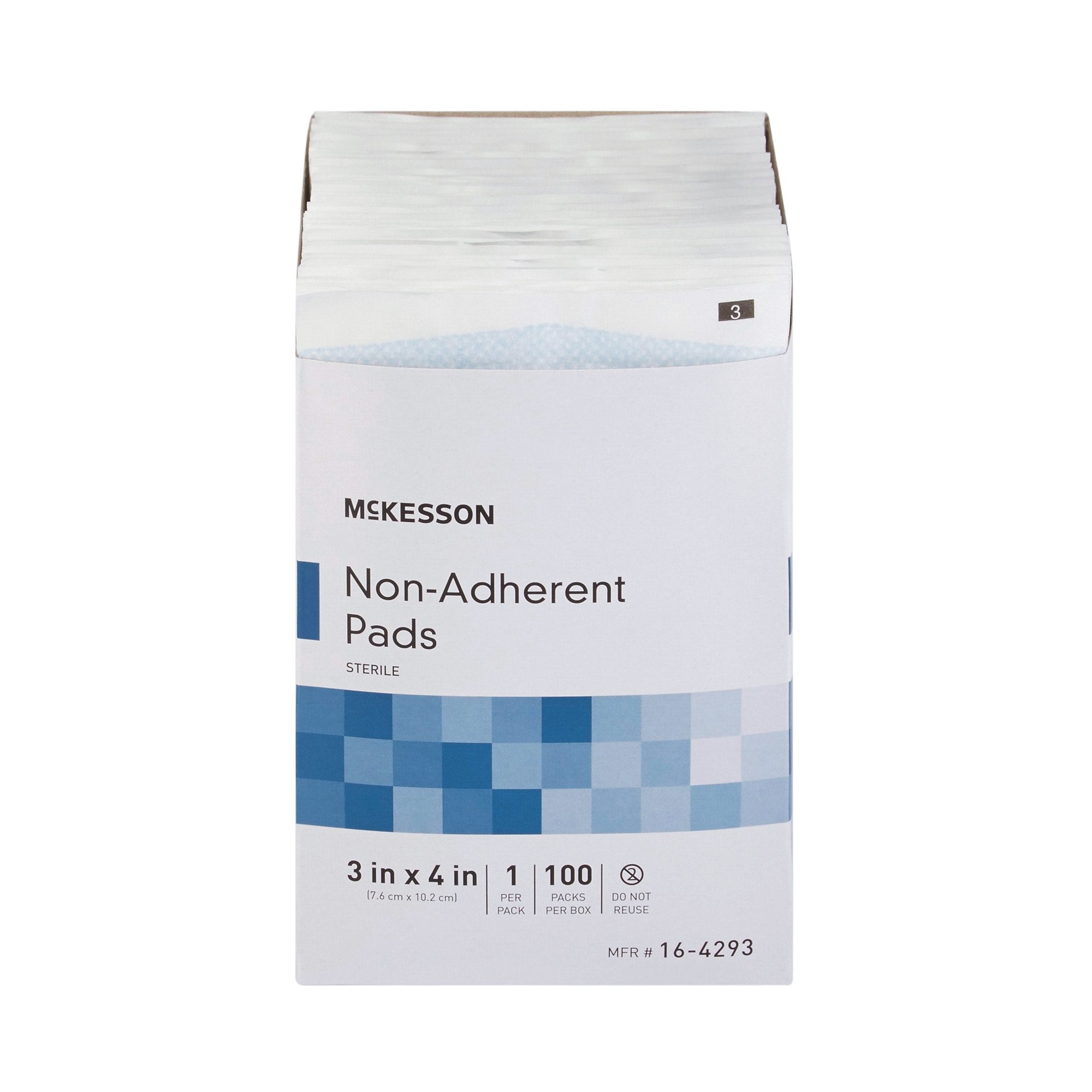 McKesson Nonadherent Dressing, 3 x 4 Inch-Non-Adherent Dressing McKesson 3 X 4 Inch Sterile 100 per Pack