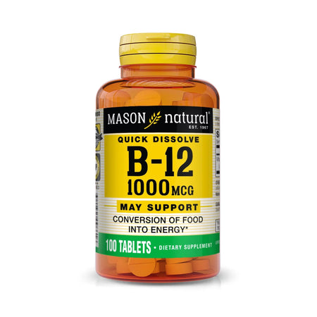 Mason Natural Vitamin B-12 Vitamin Supplement-"Vitamin Supplement Mason Natural Vitamin B12 1,000 mcg Strength Tablet 100 per Bottle"
