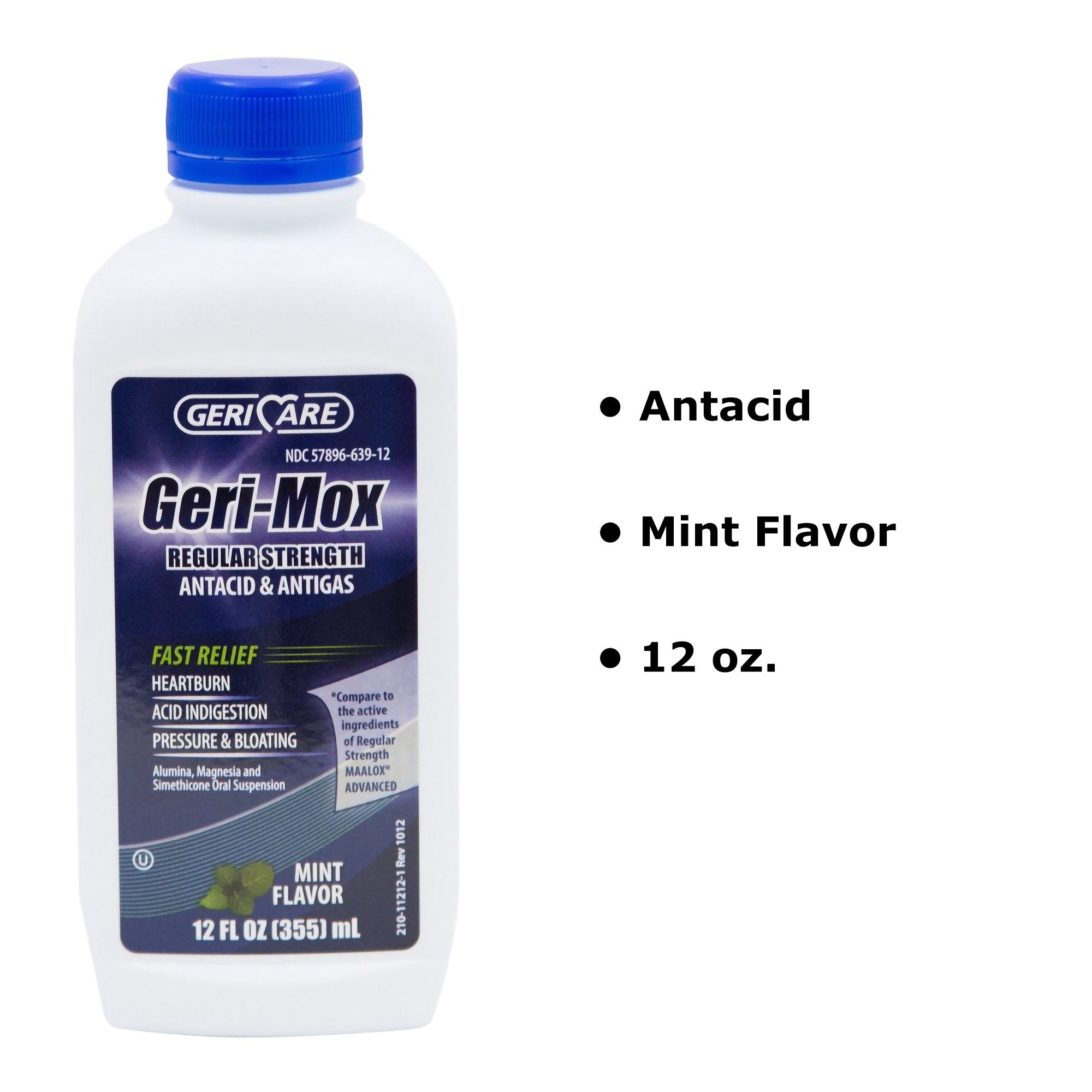 Geri-Care Geri-Mox Aluminum Hydroxide / Magnesium Hydroxide Antacid-Antacid Geri-Care Oral Suspension 12 oz.