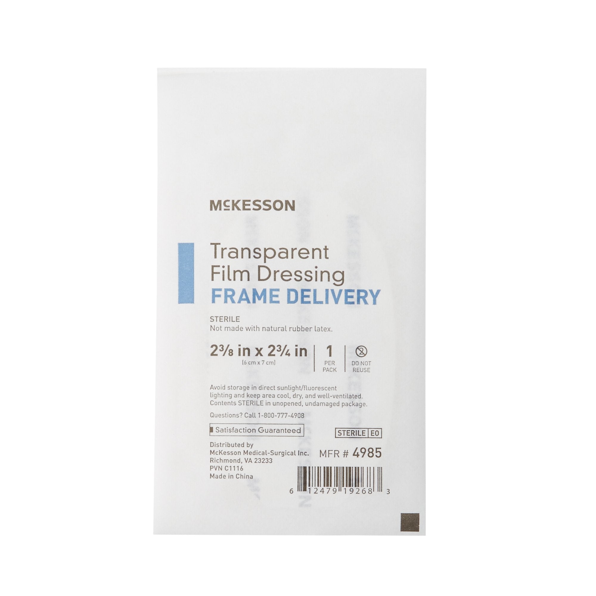 McKesson Octagonal Sterile Dressing with Frame-Style Delivery, 2-3/8 x 2-3/4 Inch, Transparent-Transparent Film Dressing McKesson 2-3/8 X 2-3/4 Inch Frame Style Delivery Octagon Sterile