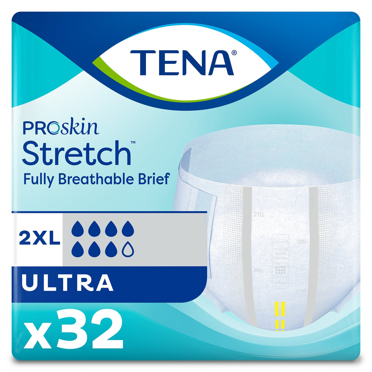 Tena� ProSkin Stretch� Ultra Incontinence Brief, 2X-Large-Unisex Adult Incontinence Brief TENA ProSkin Stretch� Ultra 2X-Large Disposable Heavy Absorbency