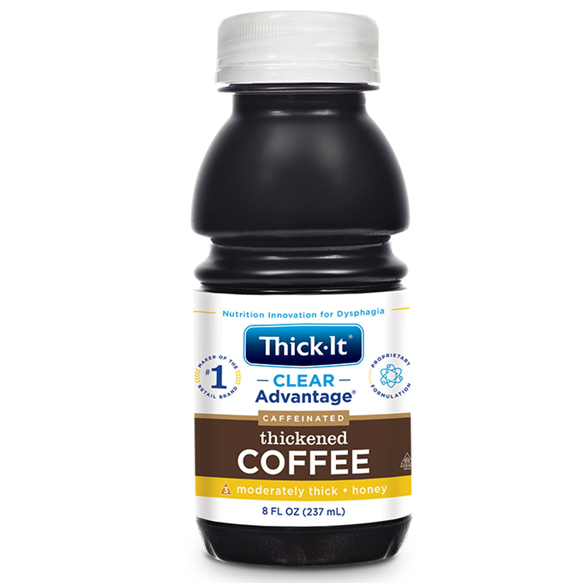 Thick-It Clear Advantage Honey Consistency Coffee Thickened Beverage, 8-ounce Bottle-Thickened Beverage Thick-It Clear Advantage 8 oz. Bottle Coffee Flavor Liquid IDDSI Level 3 Moderately Thick/Liquidized