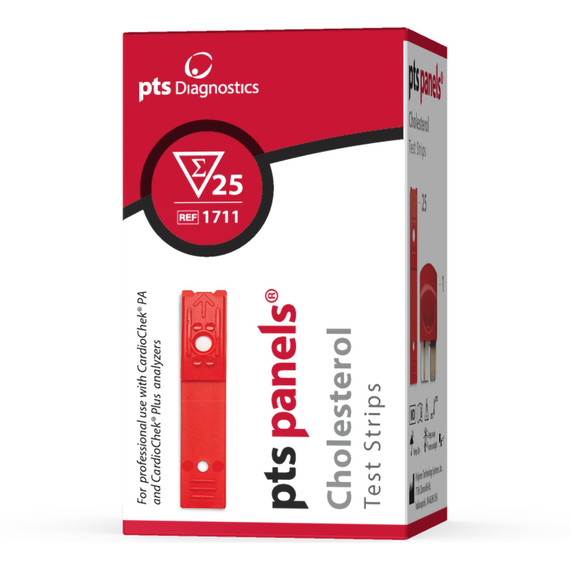 PTS Panels General Chemistry Reagent for use with CardioChek PA Analyzer, Cholesterol test-General Chemistry Reagent PTS Panels Cholesterol CLIA Waived For Cardiochek PA Analyzer 25 Tests