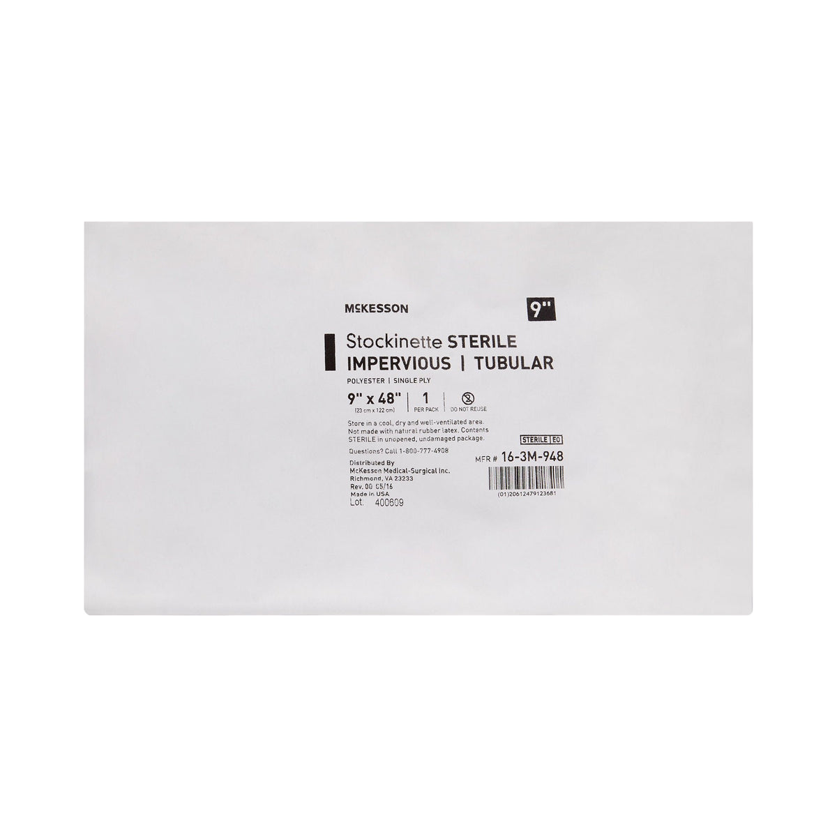 McKesson Impervious Surgical Stockinette, 9 x 48 Inch - Textiles>Procedure Drapes and Sheets>Surgical Stockinettes - McKes...
