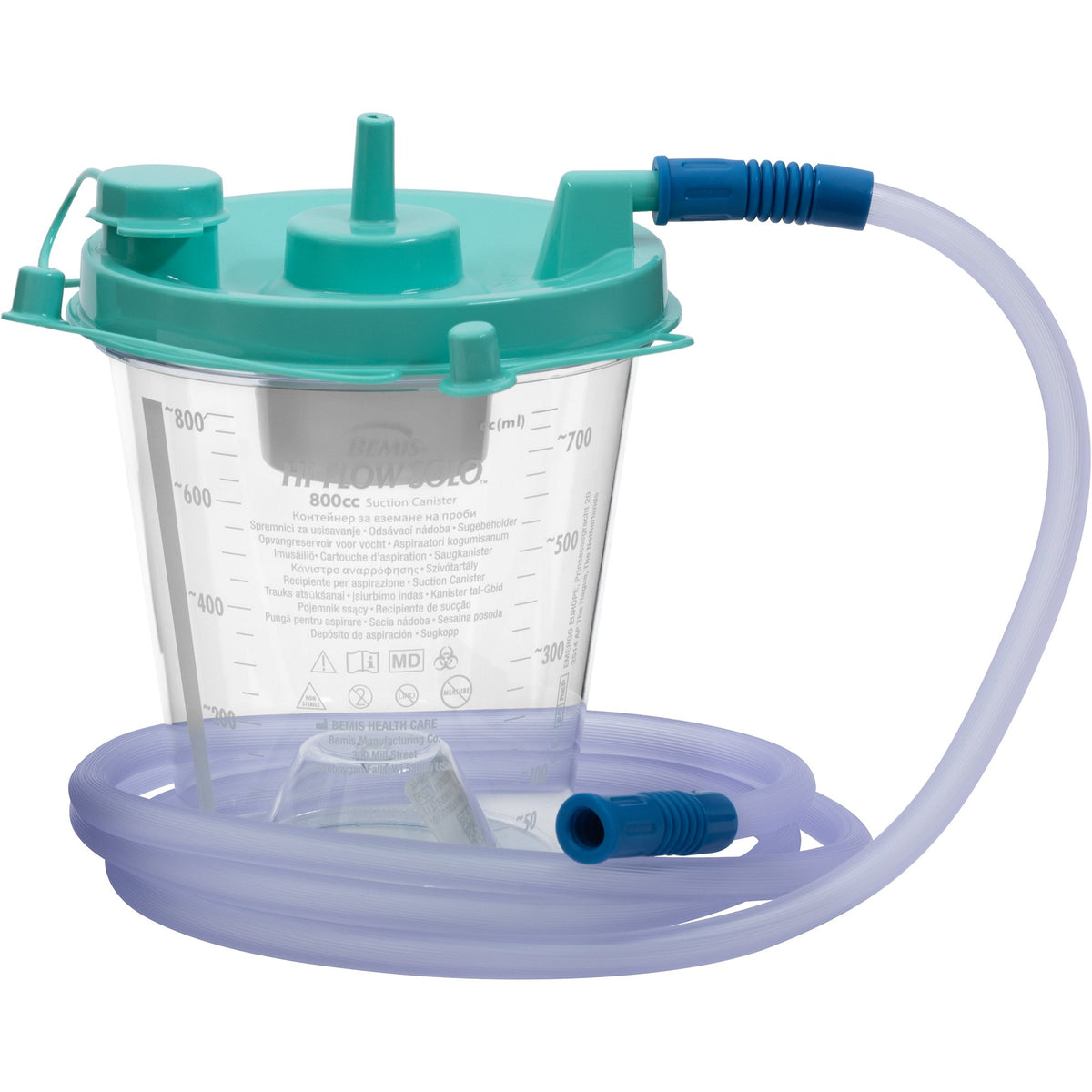 Hi-Flow Rigid Suction Canister Kit, 800 mL-Rigid Suction Canister Kit Hi-Flow 800 mL Sealing Lid
