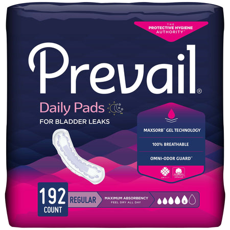 Prevail® Daily Pads Maximum Bladder Control Pad, 11-Inch Length - Incontinence>Incontinence Liners and Pads - First Qualit...