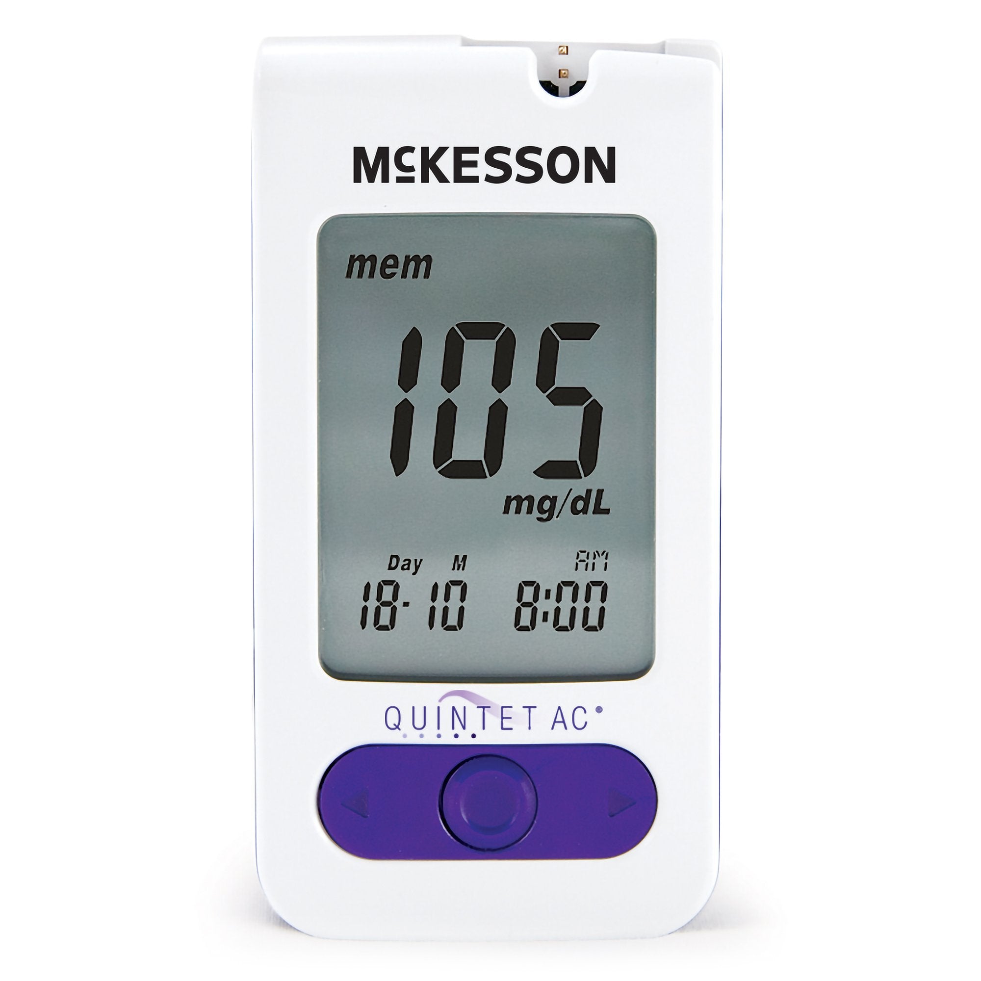 Quintet AC Blood Glucose Monitoring System-Blood Glucose Meter QUINTET AC 5 Second Results Stores up to 500 Results No Coding Required