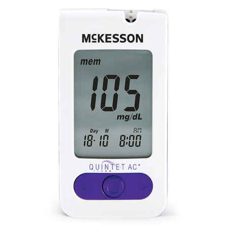 Quintet AC Blood Glucose Monitoring System-Blood Glucose Meter QUINTET AC 5 Second Results Stores up to 500 Results No Coding Required