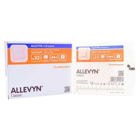 Allevyn Adhesive with Border Foam Dressing, 3 x 3 Inch - Wound Care>Advanced Wound Care>Foam Dressings - Smith & Nephew