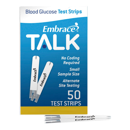 Embrace® TALK Blood Glucose Test Strips - Diagnostic Instruments and Supplies>Diabetes Monitoring>Glucose Meter Test Strip...