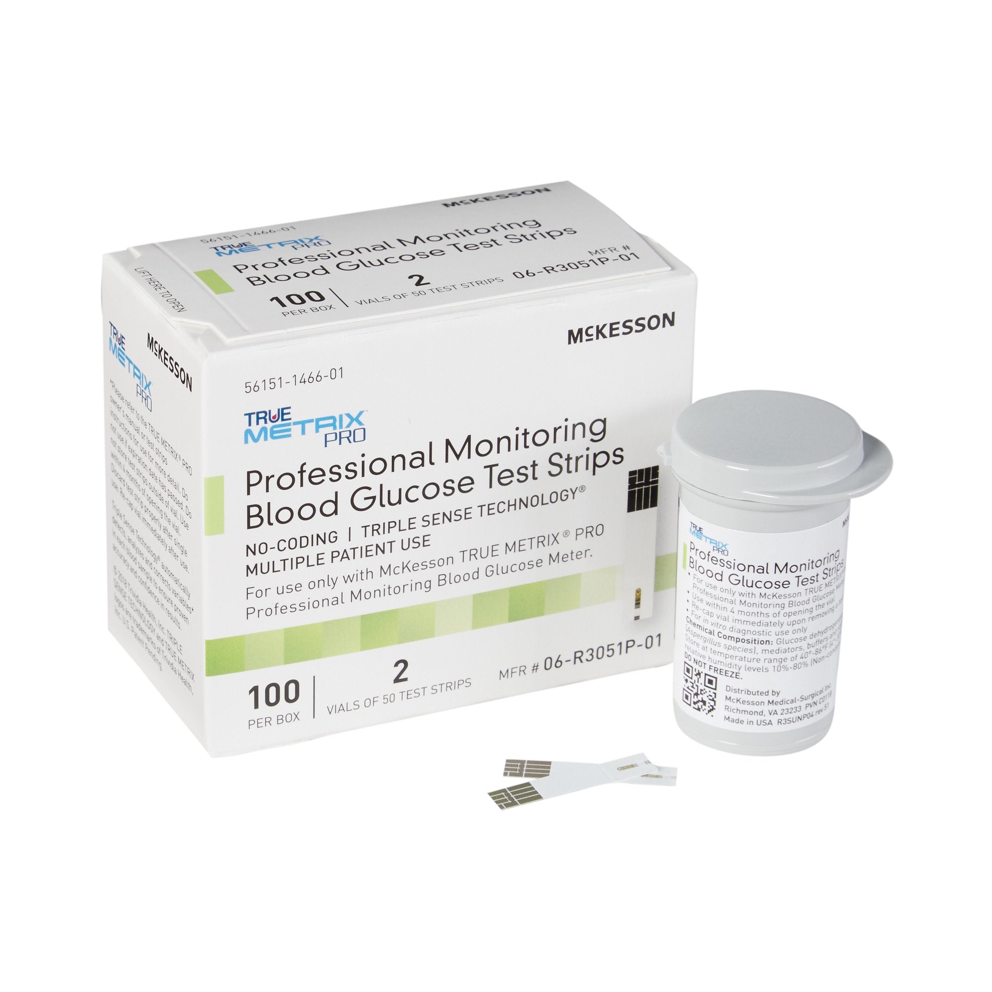 McKesson True Metrix Pro Test Strips for Blood Glucose-Blood Glucose Test Strips McKesson TRUE METRIX PRO 100 Strips per Pack