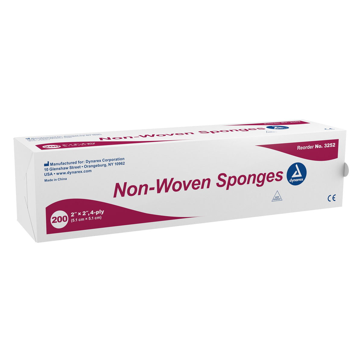dynarex� Nonwoven Sponge, 2 x 2 Inch, 4-Ply-Nonwoven Sponge Dynarex� 2 X 2 Inch 4-Ply NonSterile 200 per Pack