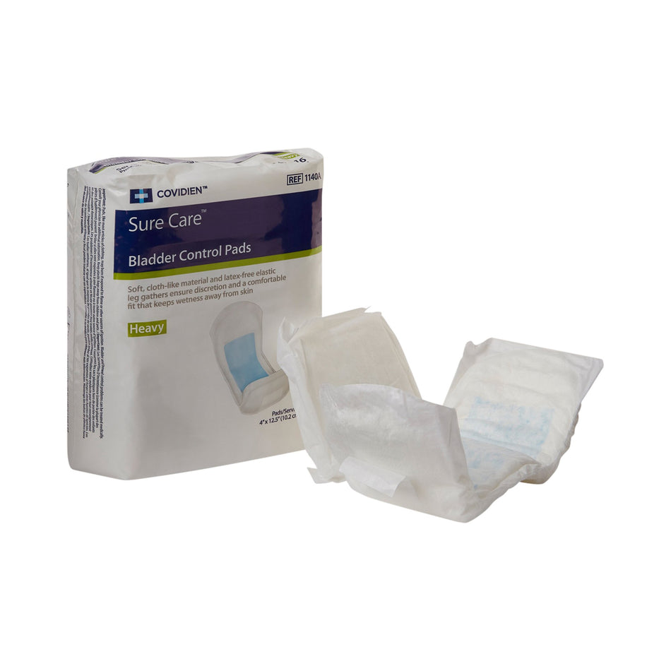 Sure Care Bladder Control Pads, Heavy Absorbency, Adult, Unisex, Disposable, 4 X 12-1/2 Inch-Bladder Control Pad Sure Care 4 X 12-1/2 Inch Heavy Absorbency Polymer Core One Size Fits Most