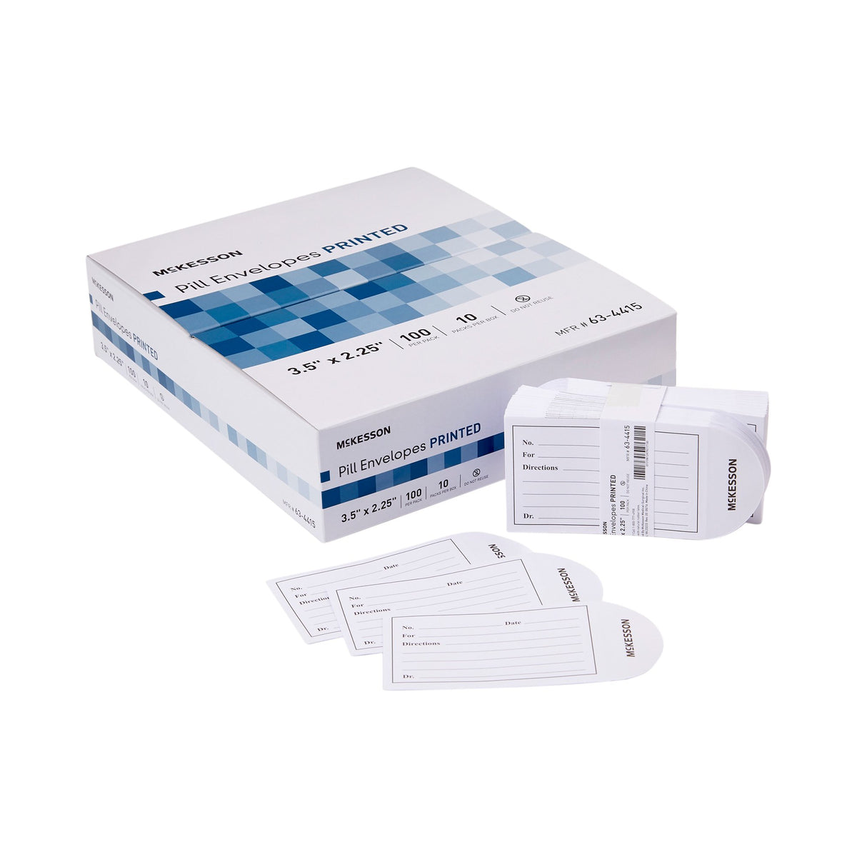 McKesson Pill Envelope, 3 x 2 Inch-Medication Envelope McKesson White 2-1/4 X 3-1/2 Inch