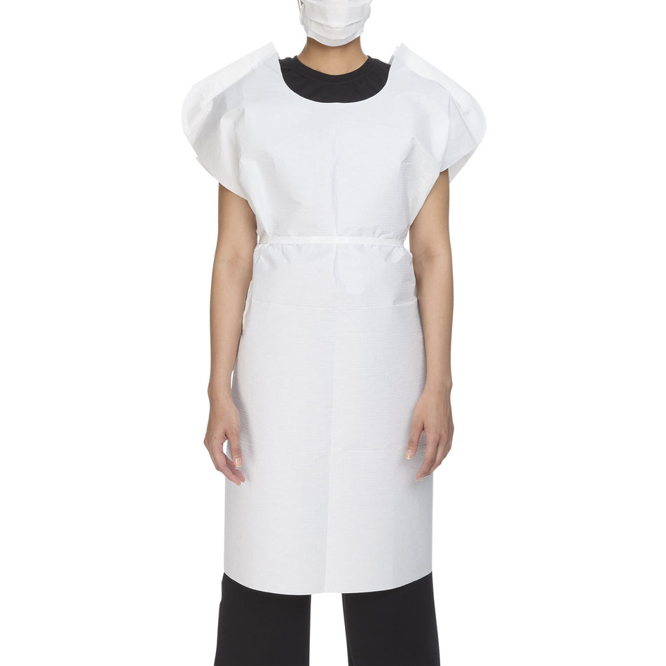 McKesson Patient Exam Gown, One Size Fits Most, White-Patient Exam Gown McKesson One Size Fits Most White Disposable