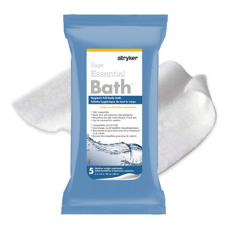Essential Bath Rinse-Free Bath Wipes, Soft Pack-Rinse-Free Bath Wipe Essential Bath Soft Pack Unscented 5 Count