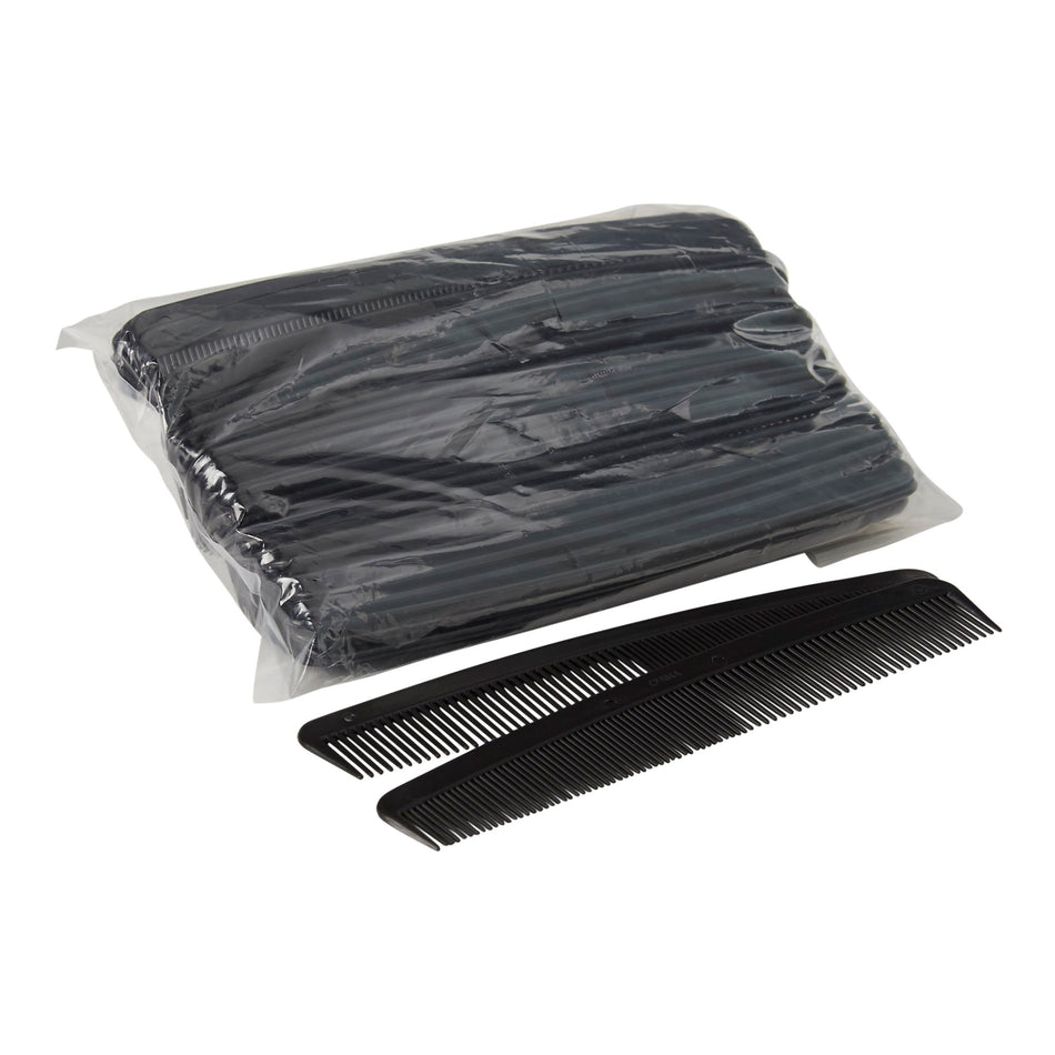 McKesson 7" Black Plastic Hair Comb-Plastic Comb McKesson 7 Inch Black Plastic