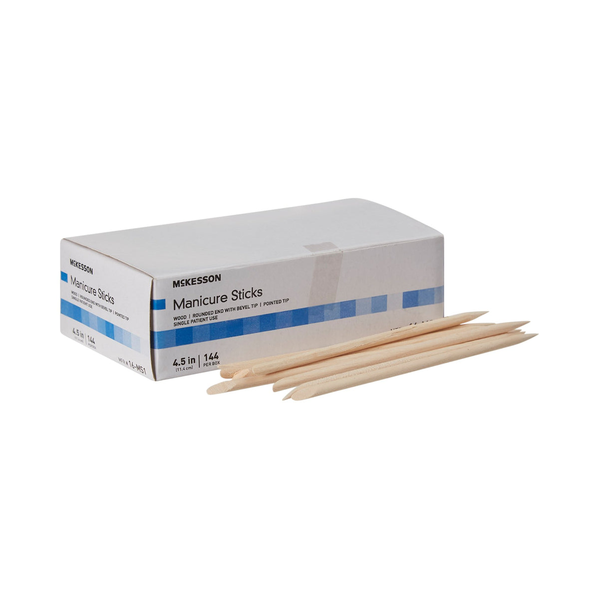 McKesson Manicure Sticks, 100% White Birch, 4.5 Inch-Manicure Stick McKesson 4.5 Inch 100% White Birch