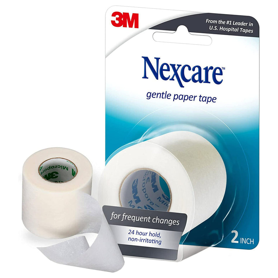 3M� Nexcare� Gentle Medical Tape, 2 Inch x 10 Yard-Medical Tape Nexcare� Gentle White 2 Inch X 10 Yard Paper NonSterile