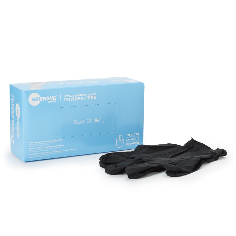 Touch of Life Nitrile Exam Glove, Extra Large, Black-Exam Glove Touch of Life X-Large NonSterile Nitrile Textured Fingertips Black Chemo Tested
