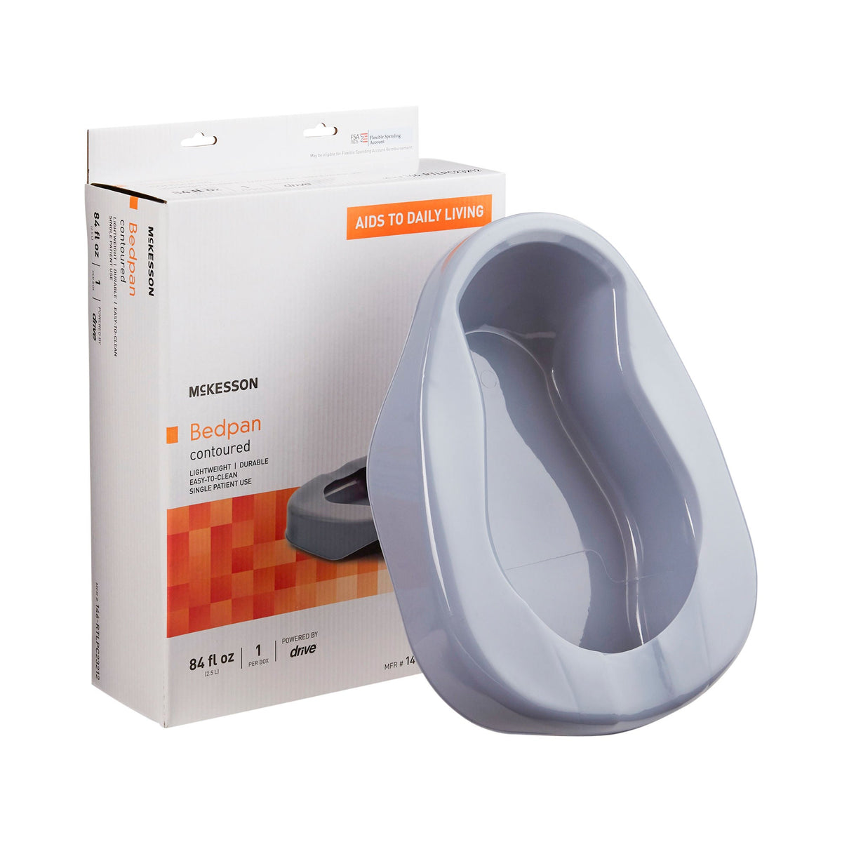 McKesson Reusable Contoured Bedpan, 84 oz. - Urological>Bedpans - McKesson Brand