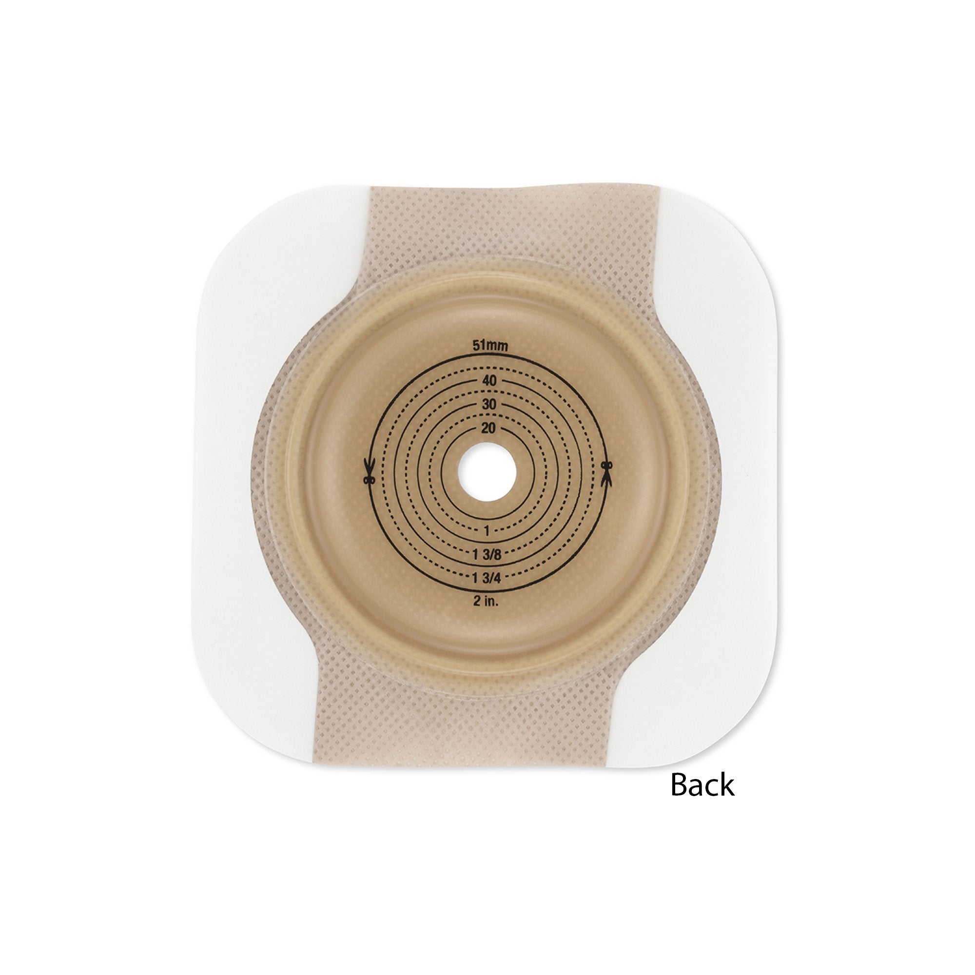 Ostomy Barrier New Image™ Precut, Standard Wear Adhesive Tape Borders 44 mm Flange Green Code System Flexwear 7/8 Inch Opening