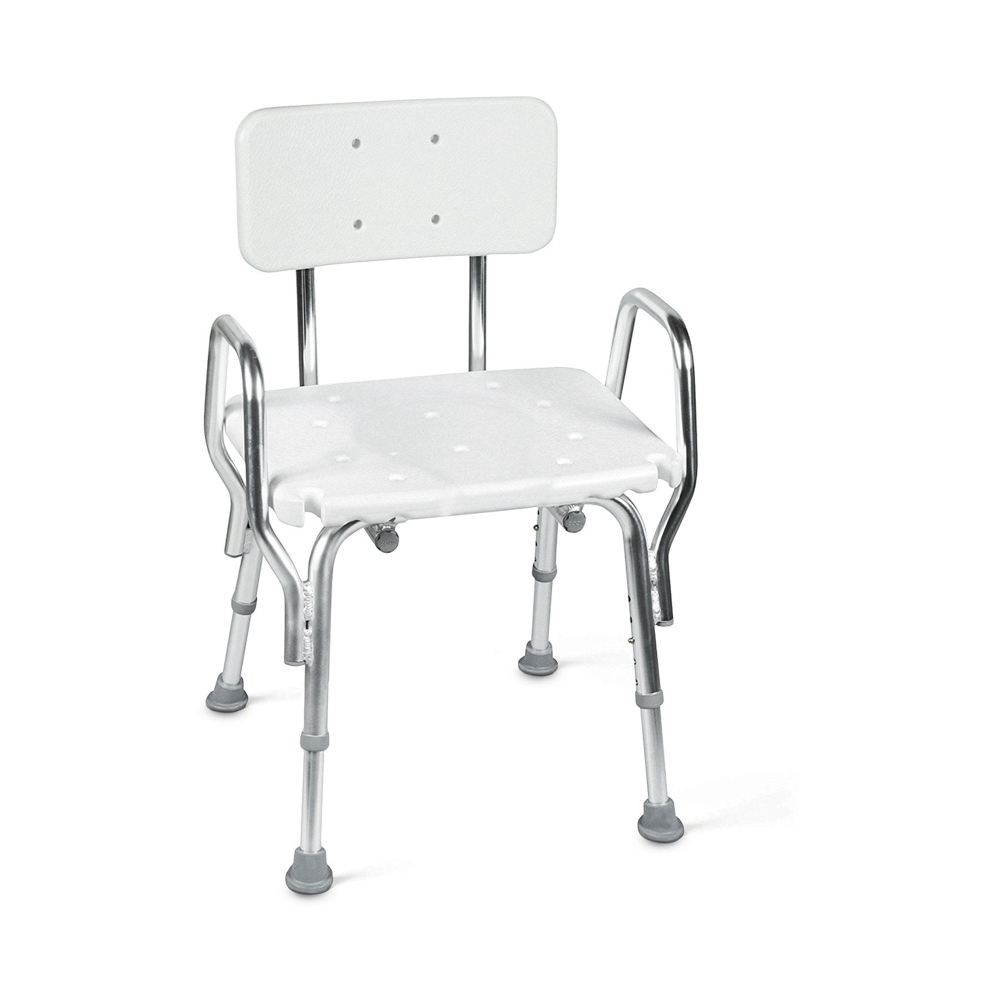 Mabis Shower Chair with Back-Shower Chair Mabis Fixed Arms Aluminum Frame With Backrest 19 Inch Seat Width 350 lbs. Weight Capacity
