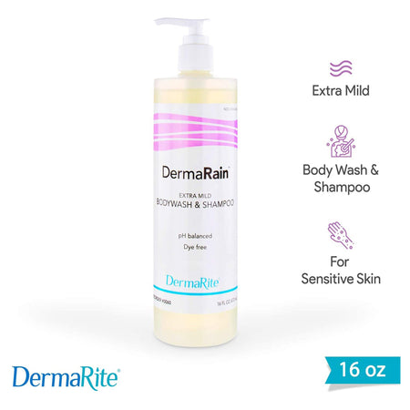 DermaRain Shampoo and Body Wash 16 oz. Pump Bottle-Shampoo and Body Wash DermaRain 16 oz. Pump Bottle Scented