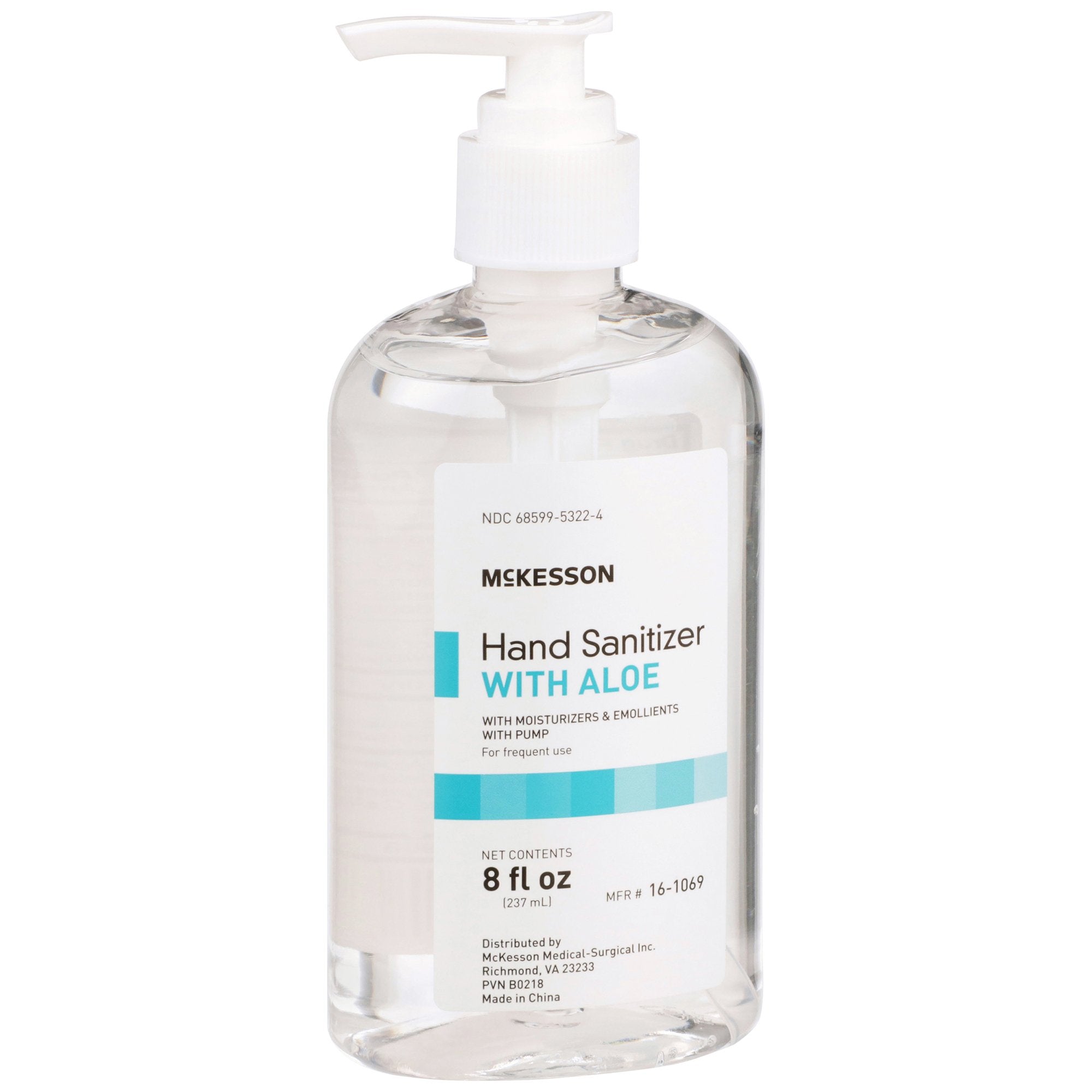 McKesson Gel Hand Sanitizer with Aloe, 8 oz. Pump Bottle-Hand Sanitizer with Aloe McKesson 8 oz. Ethyl Alcohol Gel Pump Bottle