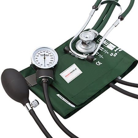 Reusable Aneroid / Stethoscope Set McKesson Brand 23 to 33 cm Adult Cuff Dual Head Sprague Stethoscope Pocket Aneroid - Di...