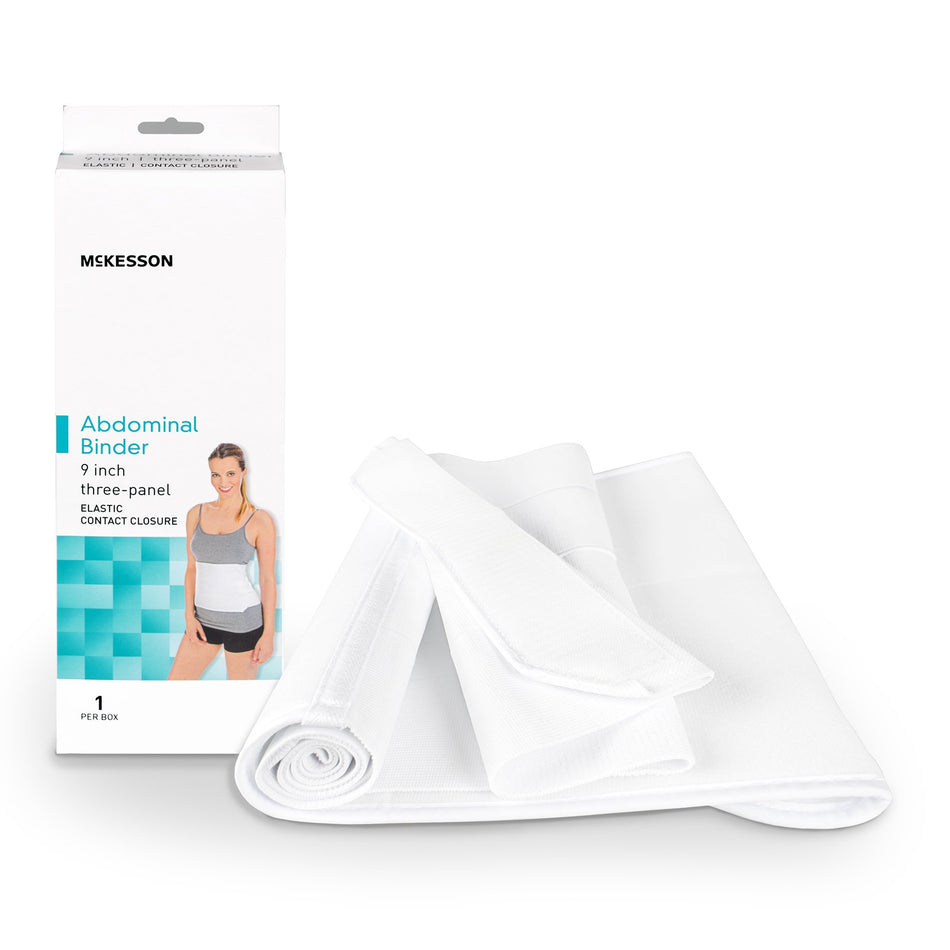 McKesson 3-Panel Abdominal Support, Small / Medium-Abdominal Binder McKesson Small / Medium Hook and Loop Closure 30 to 45 Inch Waist Circumference 9 Inch Height Adult