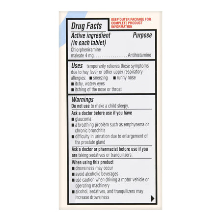 Foster & Thrive Allergy Relief Chlorpheniramine Maleate 4 mg Tablets-Allergy Relief Foster & Thrive 4 mg Strength Tablet 100 per Bottle
